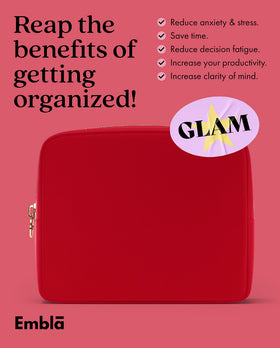 Embla Large Makeup Bag with travel essentials