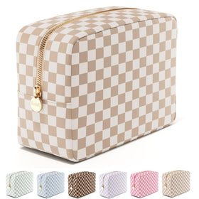 Embla Makeup Bag front view in pink