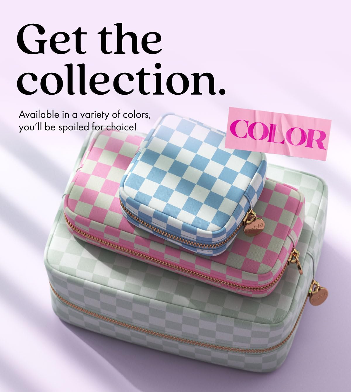 Embla Makeup Bag side view with oversized clasp