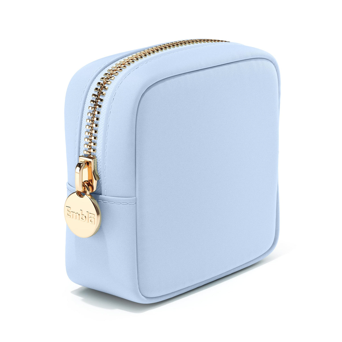Embla Small Makeup Bag blue model front view