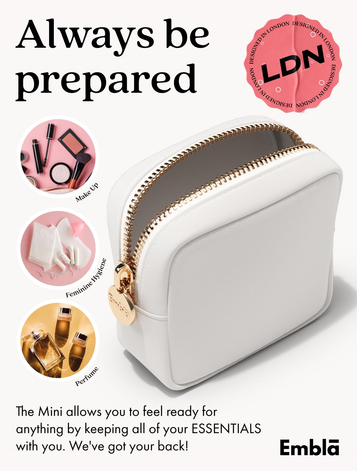 Embla Small Makeup Bag in a purse
