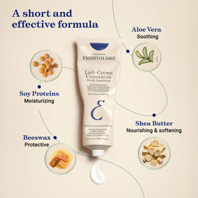 Embryolisse Lait-Crème Concentré on vanity with makeup tools