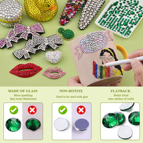 Emerald Green rhinestones applied to a phone case