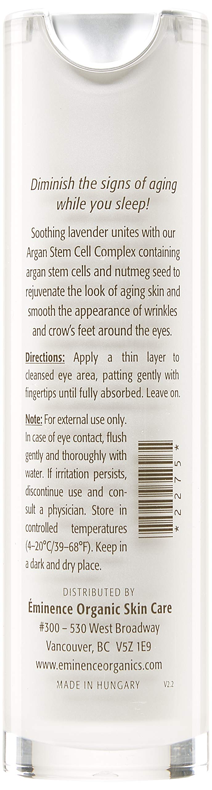 Eminence Lavender Age Corrective Night Eye Cream 1.05oz packaging detail