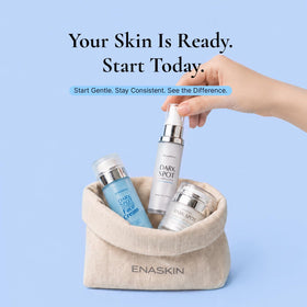 EnaSkin Dark Spot Corrector Serum on a bathroom shelf