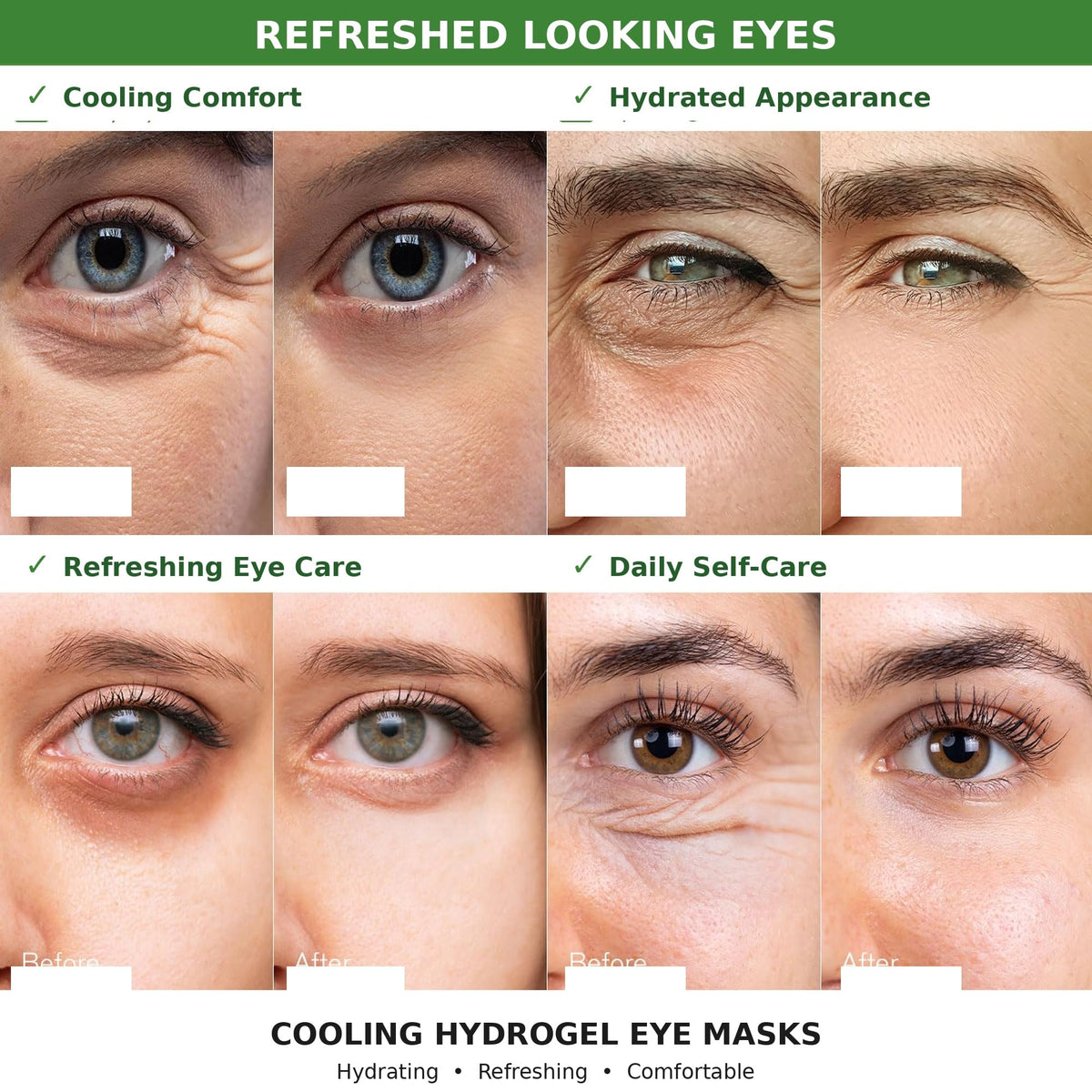 Enaskin Naturals Green Tea Under Eye Patches hydrogel texture close-up