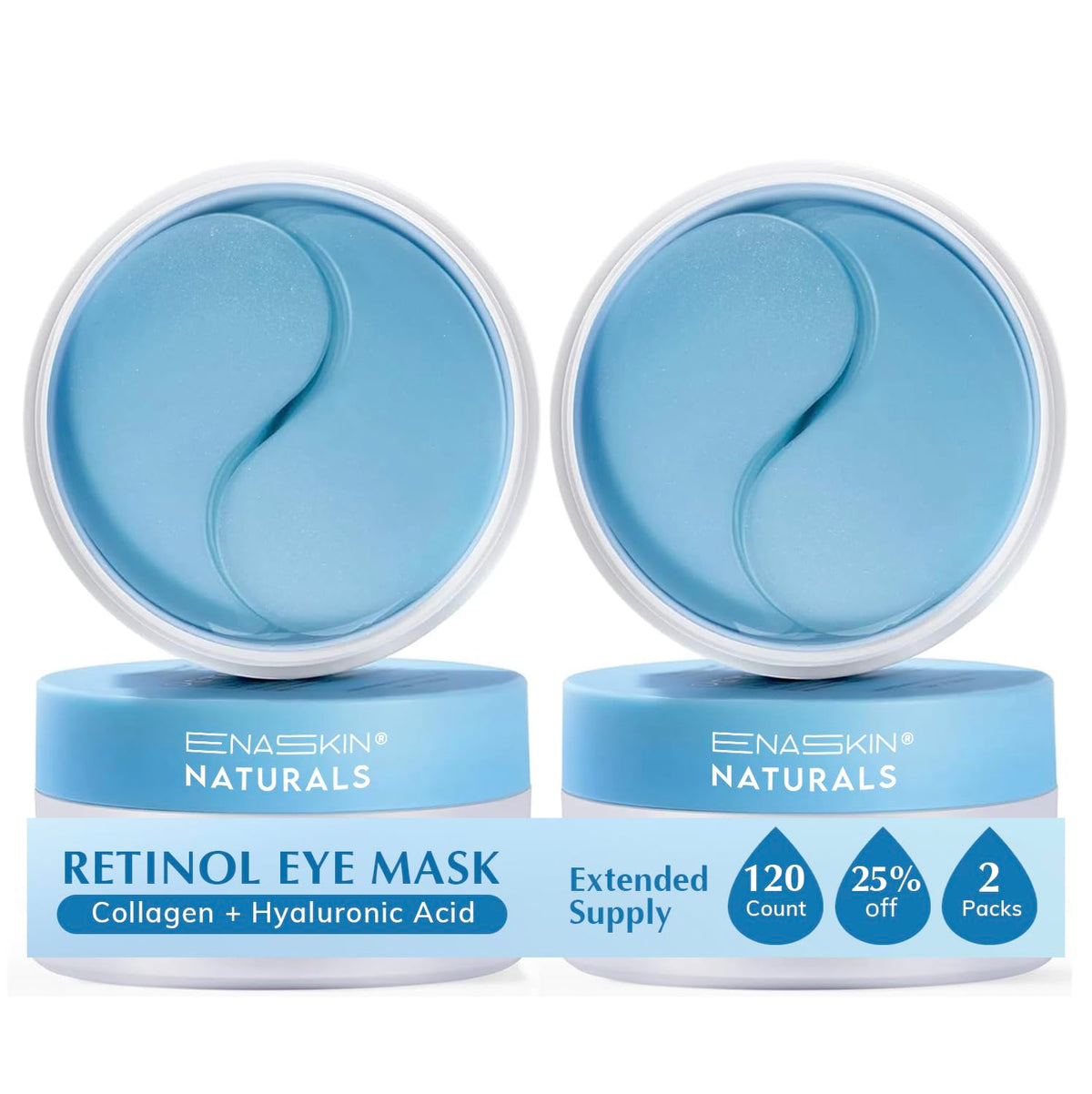 Enaskin Naturals Under Eye Patches front view with packaging