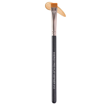 ENERGY Flat Definer Makeup Brush 212 front view with glitter black handle