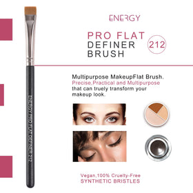 ENERGY Flat Definer Makeup Brush 212 showing precision bristles