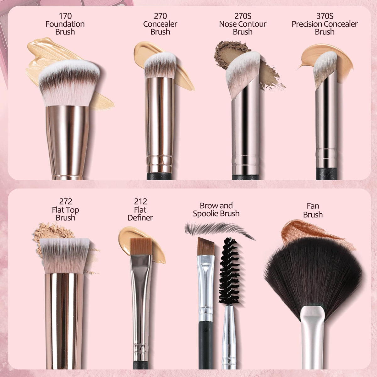 ENERGY Makeup Brush Set close-up of brushes