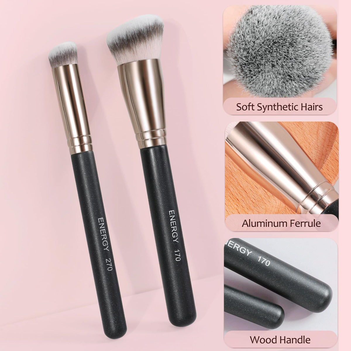 ENERGY Makeup Brush Set eyeshadow brush detail