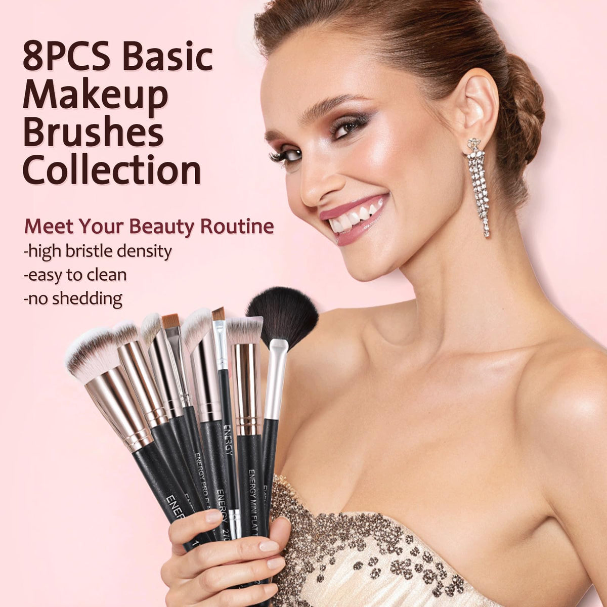 ENERGY Makeup Brush Set fan brush detail