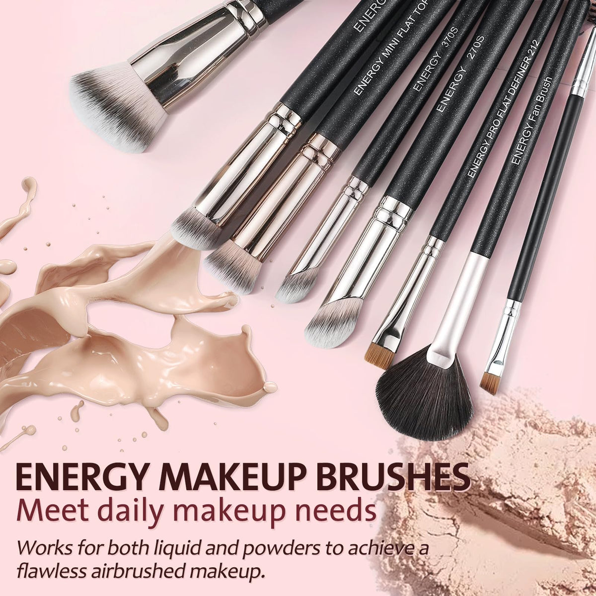 ENERGY Makeup Brush Set foundation brush detail