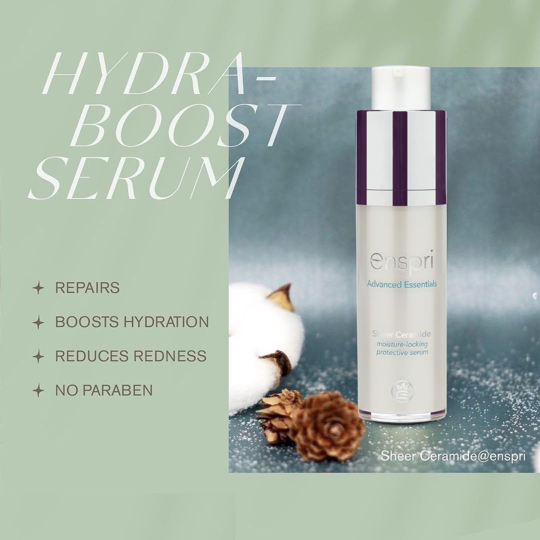 Enspri Sheer Ceramide Serum in a lifestyle setting