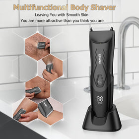 ENSSU Body Hair Trimmer showing waterproof feature in shower