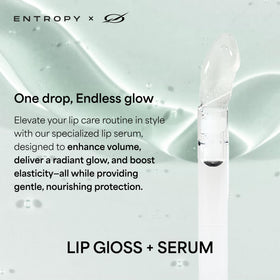 ENTROPY Glossy Lip Tint showing the crystal clear formula