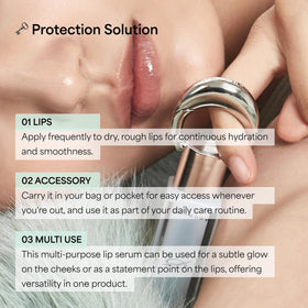 ENTROPY Lip Serum displayed with beauty accessories