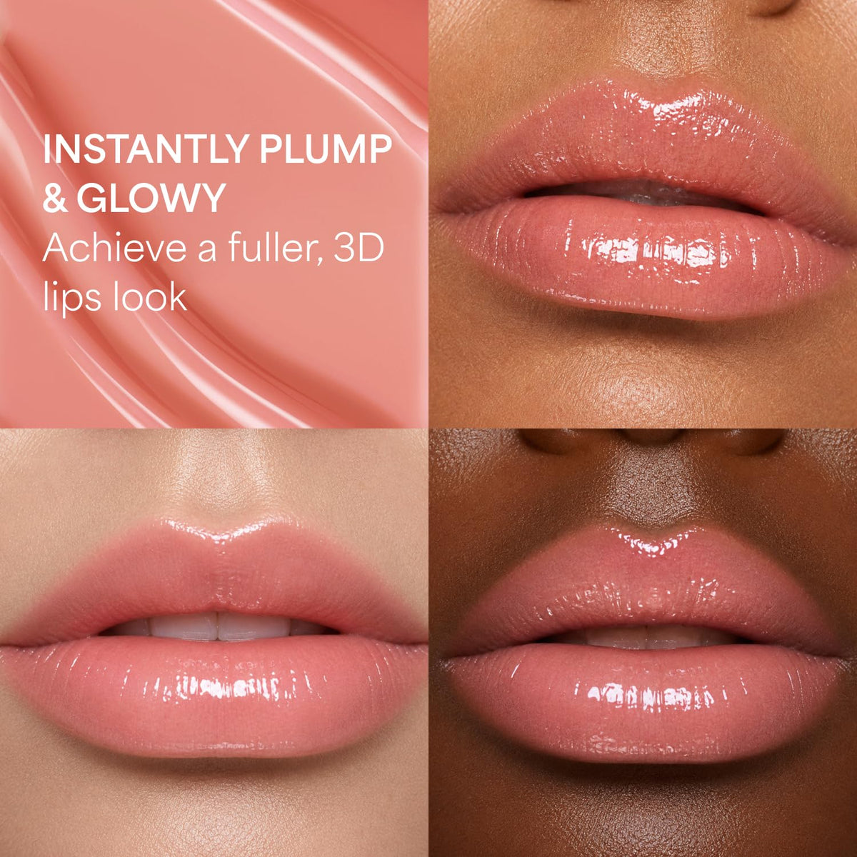 ENTROPY MAKE UP Glossy Lip Tint Opal Charm on lips