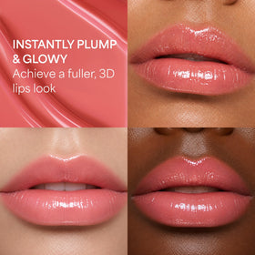 ENTROPY MAKE UP Glossy Lip Tint Ruby Charm on lips