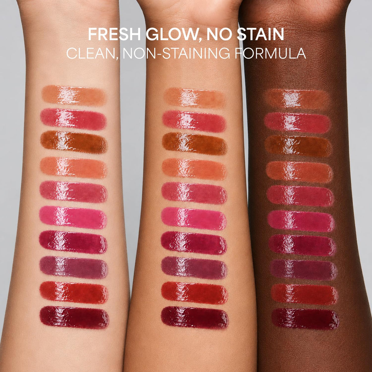ENTROPY MAKE UP Glossy Lip Tint Ruby Charm swatch on skin