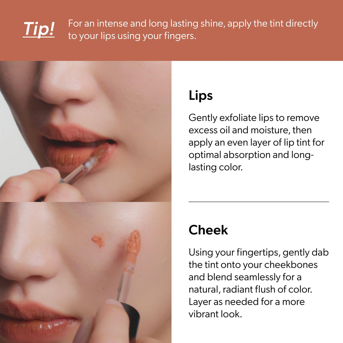 ENTROPY MAKE UP Glossy Lip Tint Ruby Charm with other makeup products