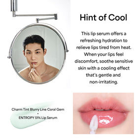 ENTROPY Makeup Glossy Lip Tint next to a mirror
