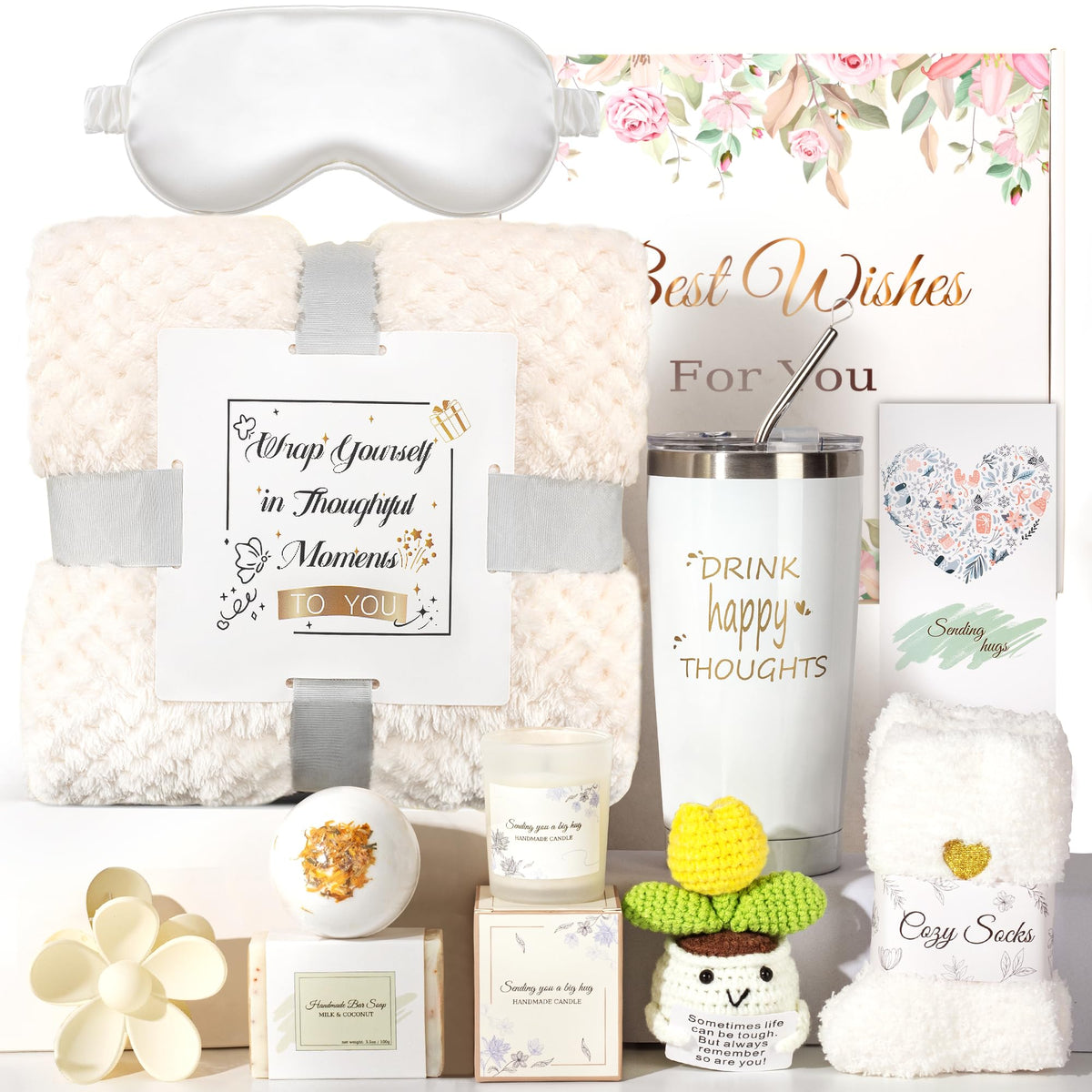 ENVTEK Get Well Gifts Set 11-piece spa gift box front view