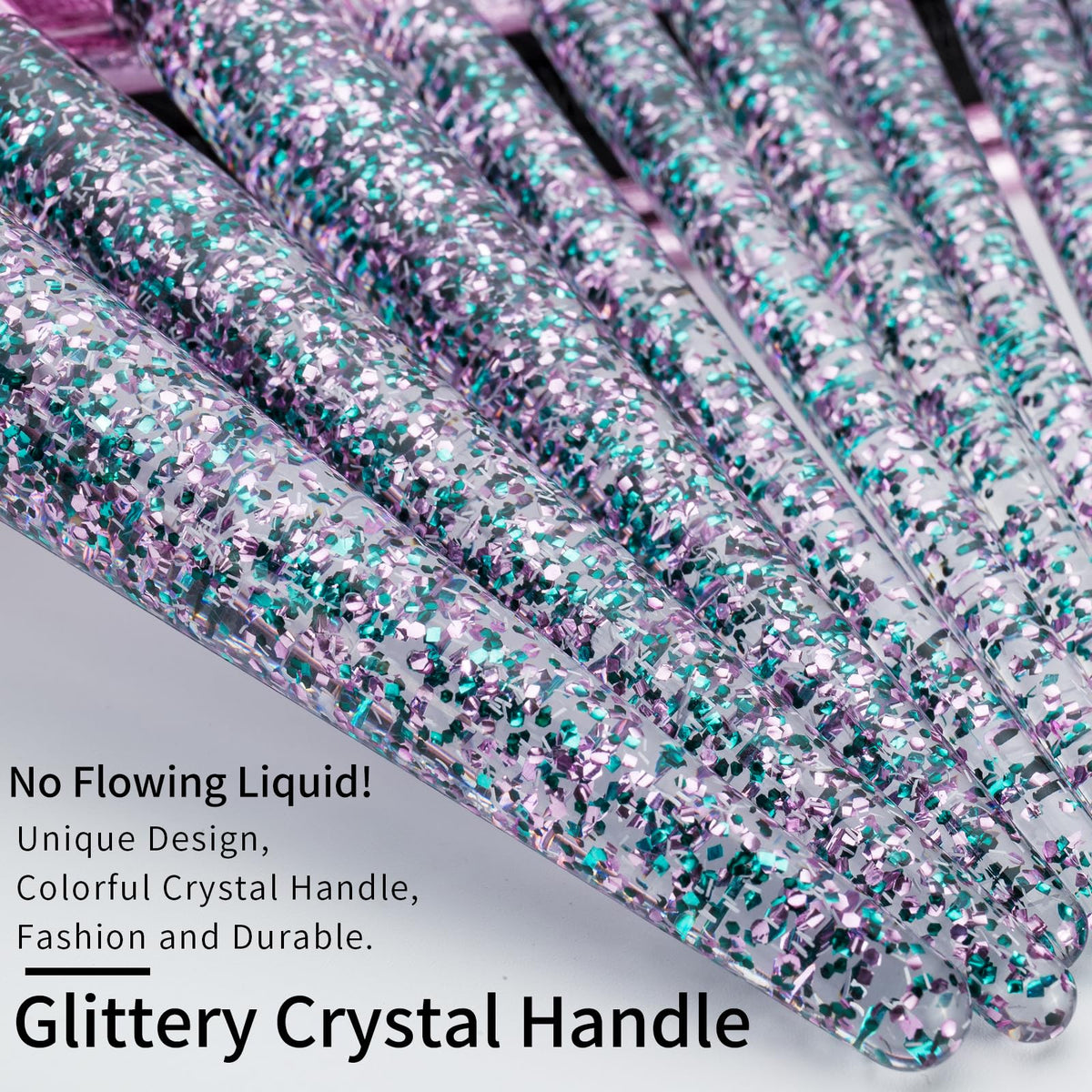 ENZO K glitter makeup brushes with violet ferrule
