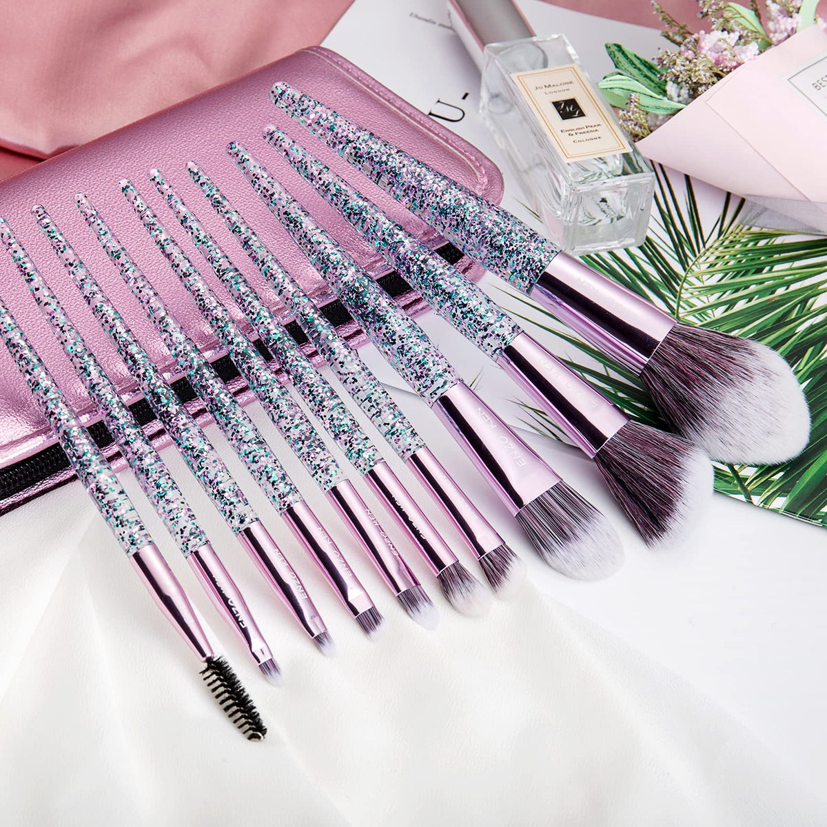 ENZO K makeup brushes showing soft bristles