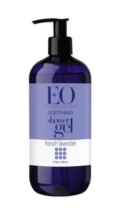 EO Shower Gel French Lavender 16 Ounce bottle front view
