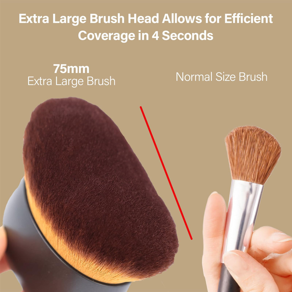 EOICCEOH Extra Large Kabuki Brush in use applying self-tanner