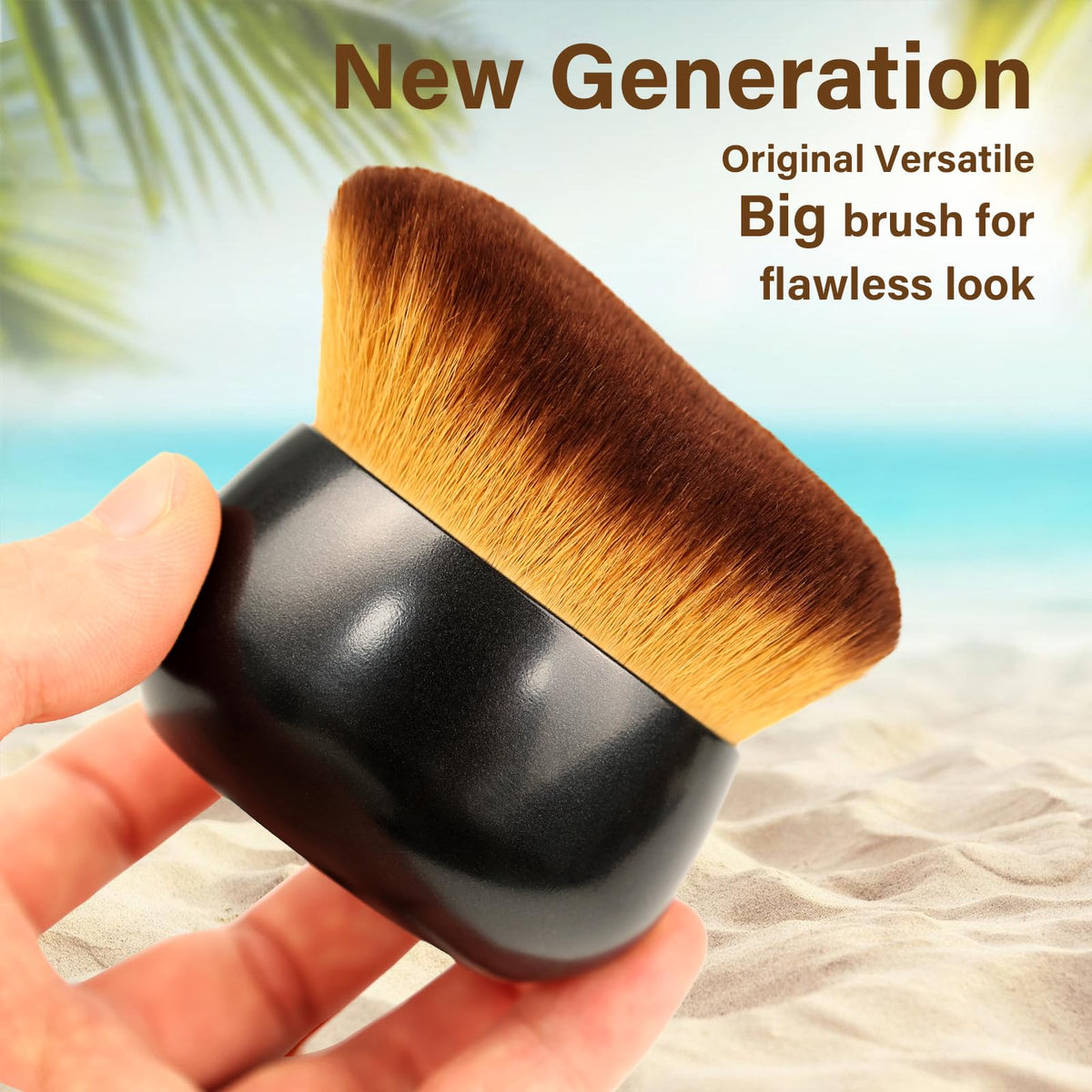 EOICCEOH Extra Large Kabuki Brush showing soft bristles