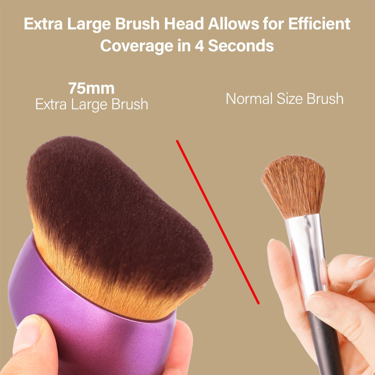 EOICCEOH Extra Large Kabuki Brush showing soft bristles close-up