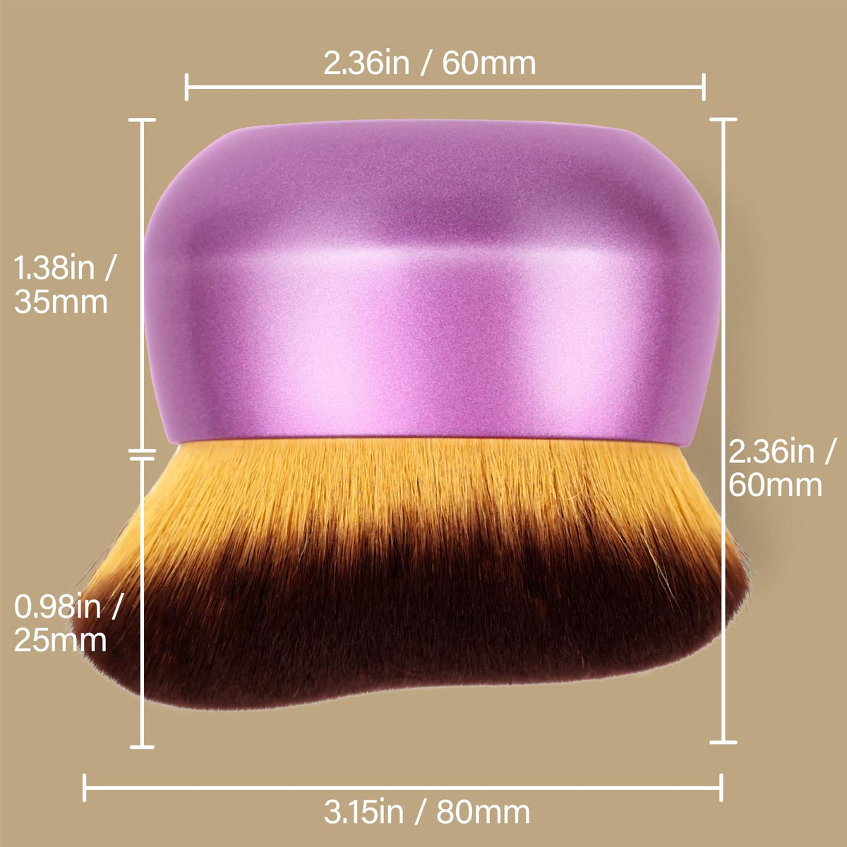 EOICCEOH Extra Large Kabuki Brush with makeup products
