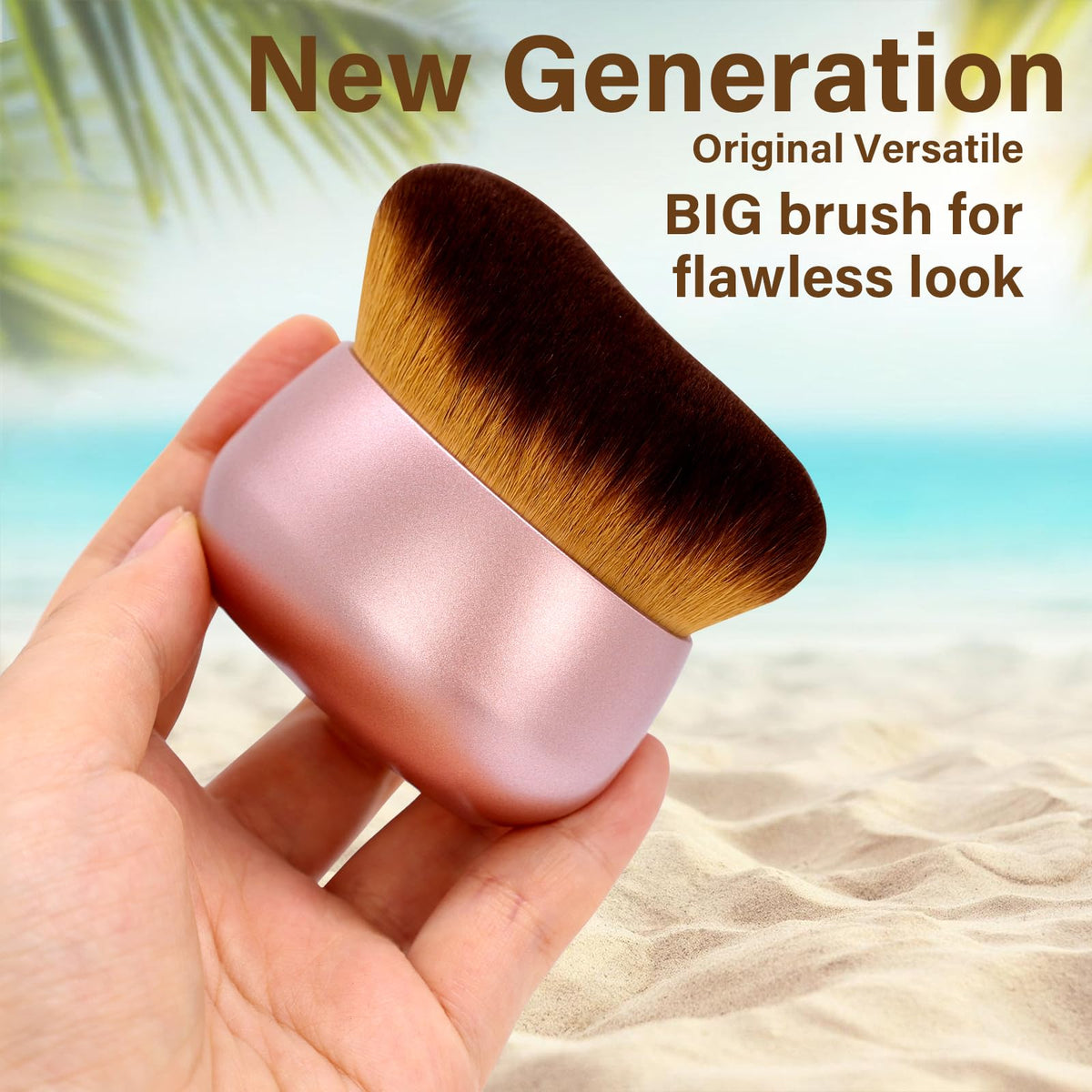 EOICCEOH Extra Large Kabuki Makeup Brush close-up of bristles