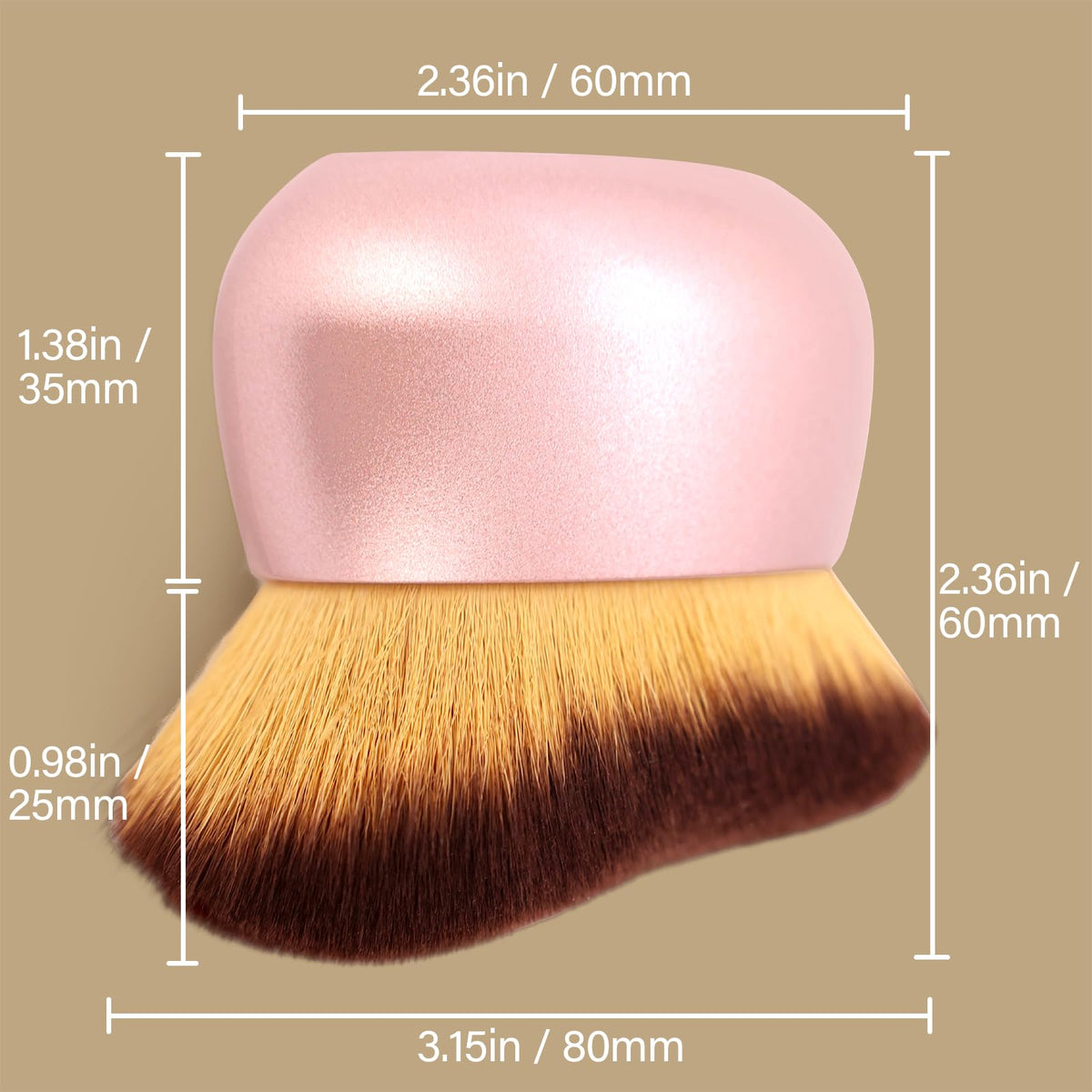 EOICCEOH Extra Large Kabuki Makeup Brush side view showing bristles