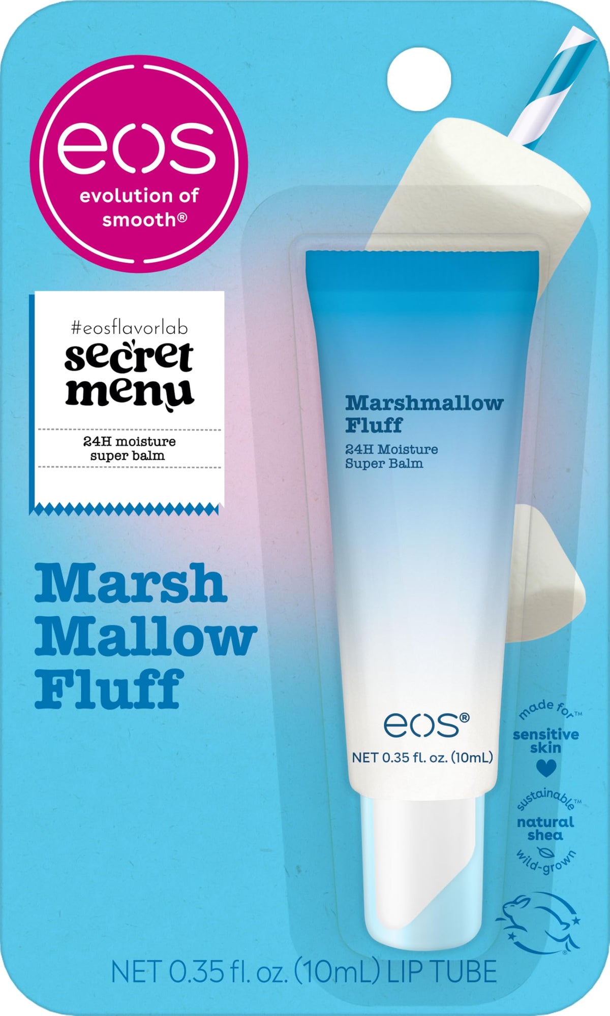 eos 24H Moisture Super Balm Marshmallow Fluff front view