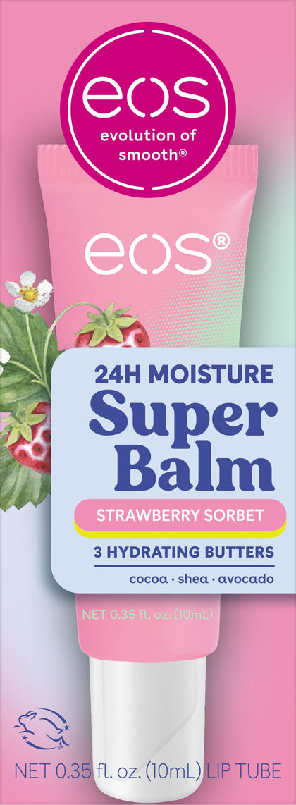 eos 24H Moisture Super Balm Strawberry Sorbet front view