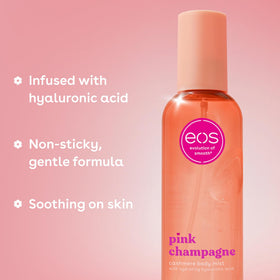 eos Cashmere Body Mist Pink Champagne on a vanity