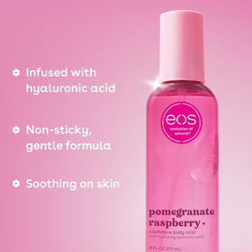 eos Cashmere Body Mist Pomegranate Raspberry bottle with cap