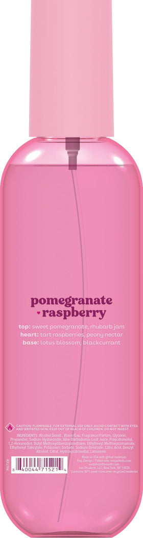 eos Cashmere Body Mist Pomegranate Raspberry packaging details