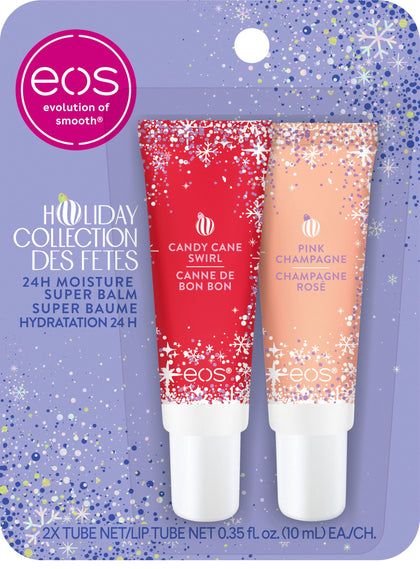 eos Holiday 24H Moisture Super Balm Gift Set packaging front view