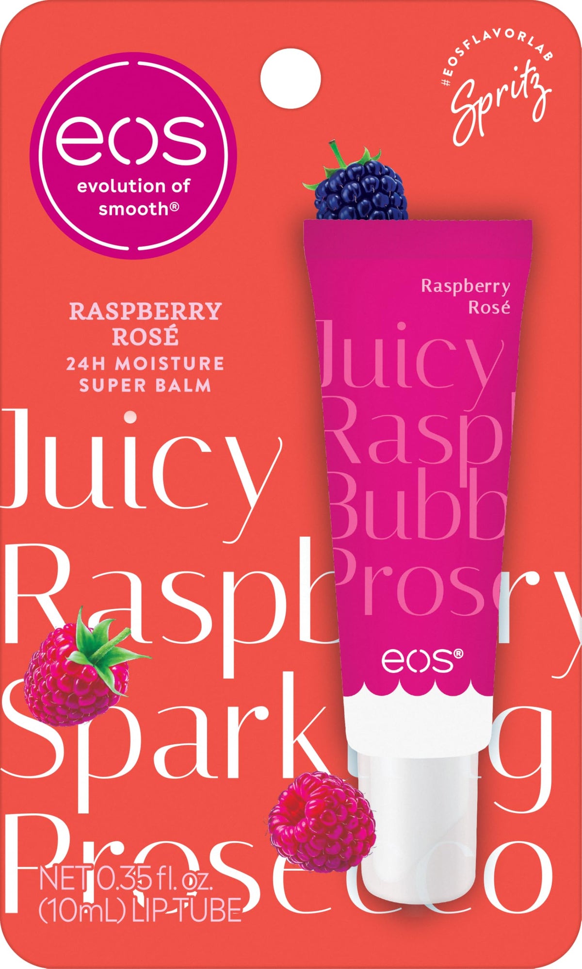 eos Limited Edition 24H Moisture Super Balm Raspberry Rosé front view