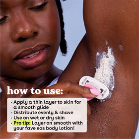 eos Shea Better Shave Cream Pomegranate Raspberry texture close-up