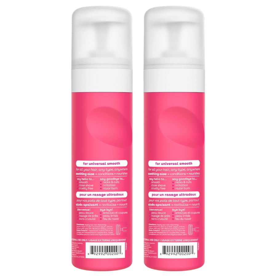 eos Shea Better Shave Cream Pomegranate Raspberry with aloe vera plant