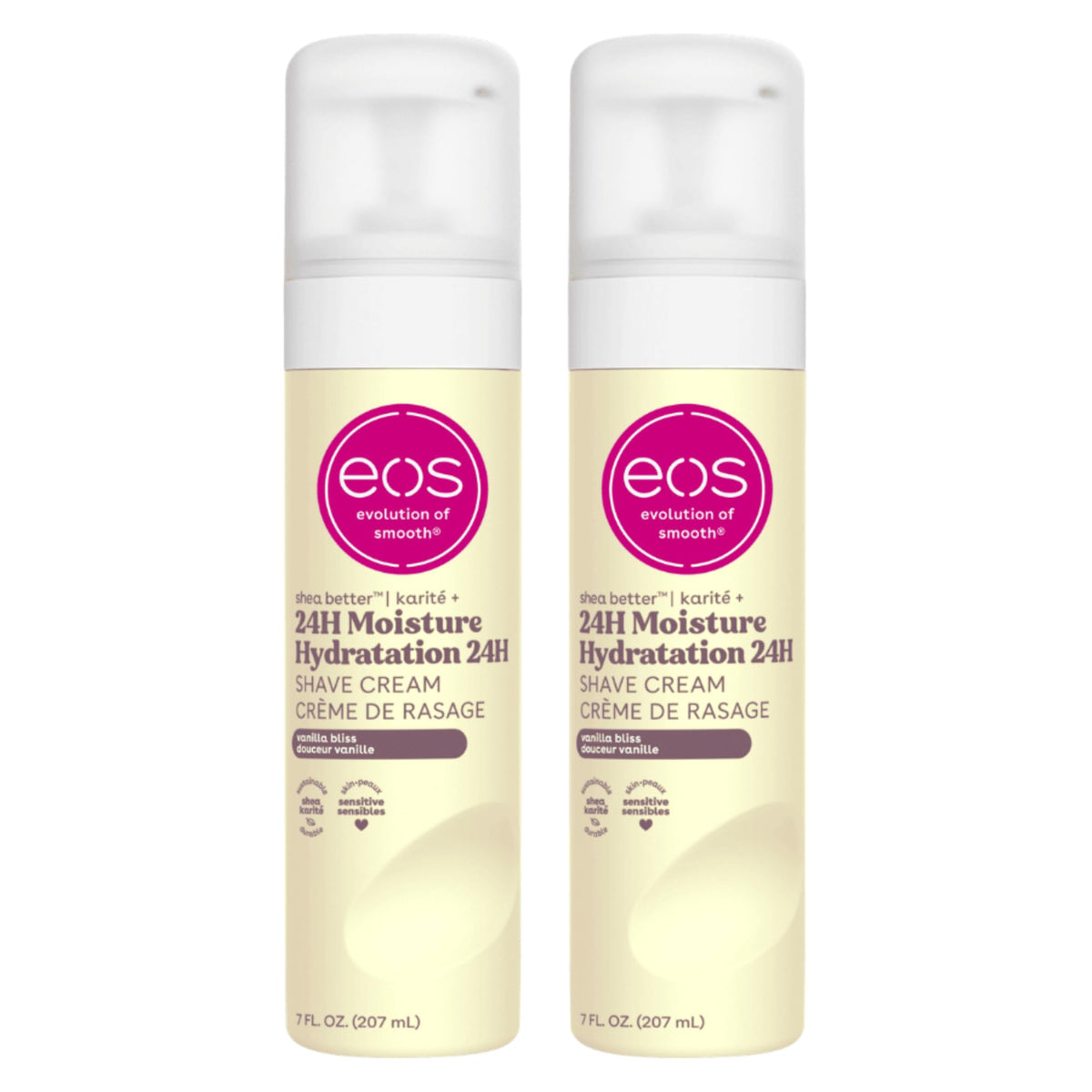 eos Shea Butter Shave Cream Vanilla Bliss 7 fl oz front view