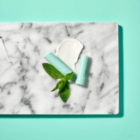 eos Sweet Mint Lip Balm close-up showing texture