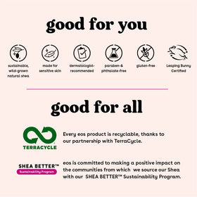 eos Sweet Mint Lip Balm ingredients list on packaging