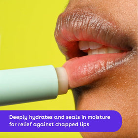 eos Sweet Mint Lip Balm stick in use on lips