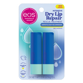 eos The Hero Lip Repair front view with strawberry flavour packaging